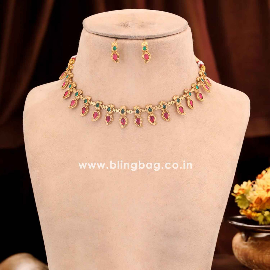 Multicolor Girimala Antique Jewellery Set - New Arrival