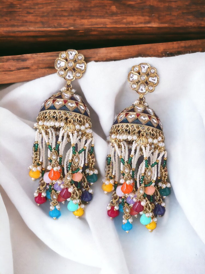 Multicolor Girina Ethnic Jhumkis