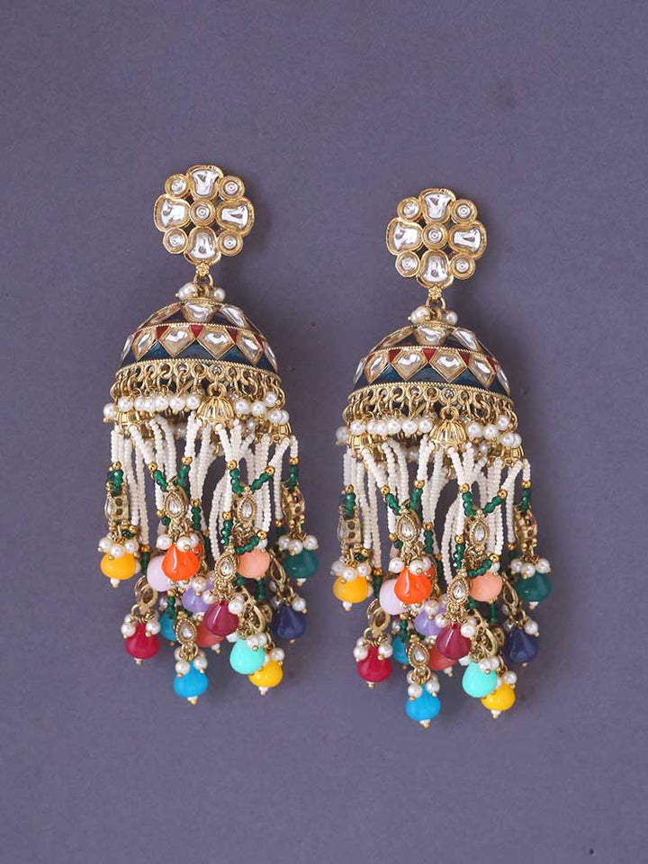 Multicolor Girina Ethnic Jhumkis