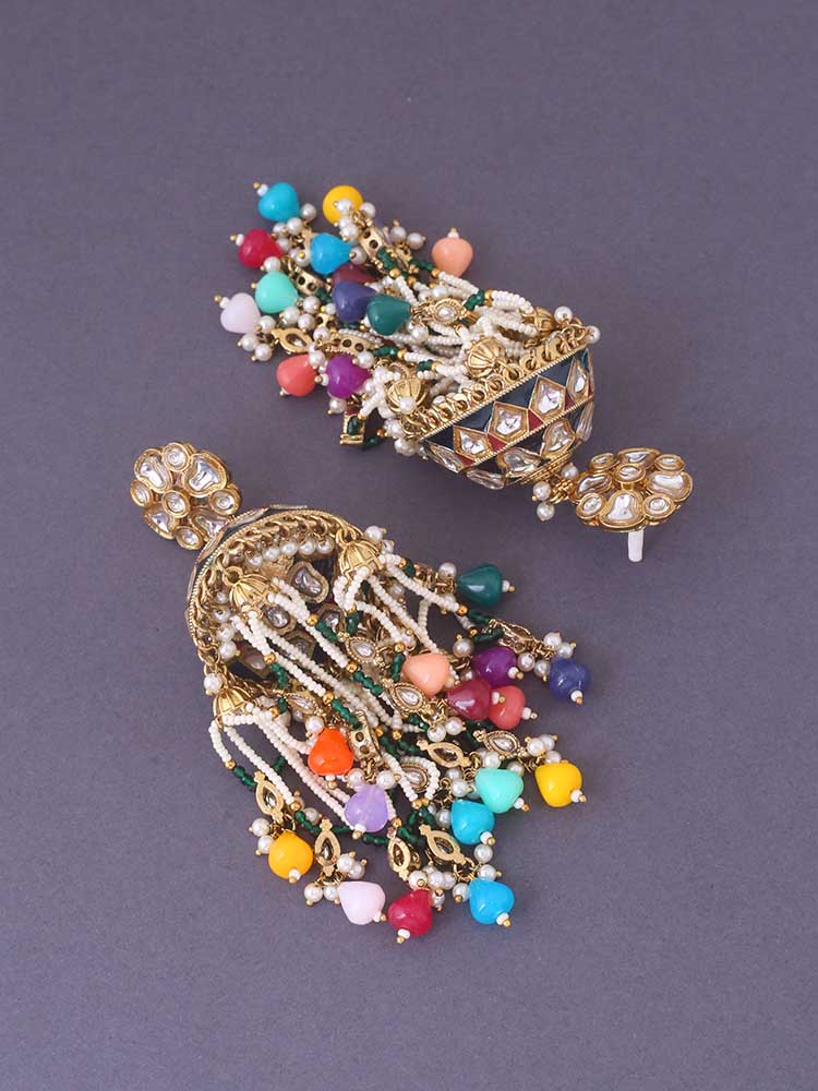 Multicolor Girina Ethnic Jhumkis