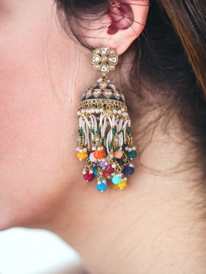 Multicolor Girina Ethnic Jhumkis
