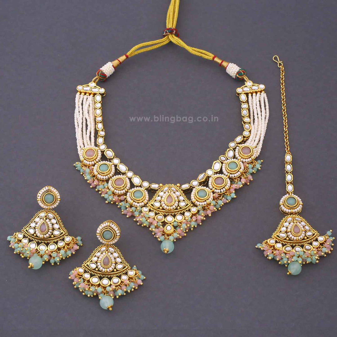 Multicolor Gitanjali Kundan Jewellery Set