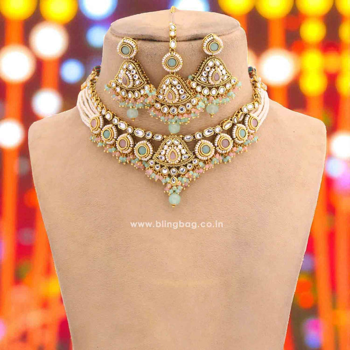 Multicolor Gitanjali Kundan Jewellery Set