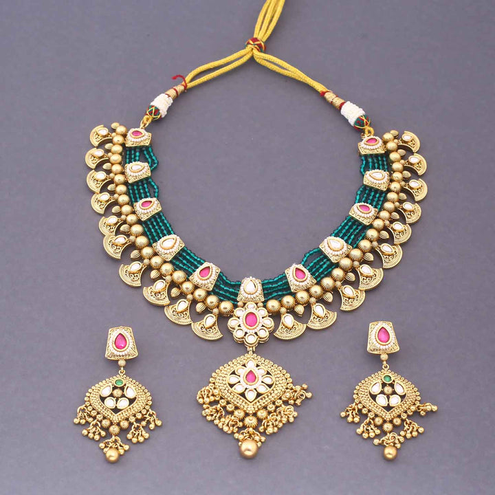 Multicolor Glistra Antique Rajwadi Set