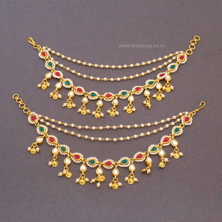 Multicolor Godavarii Antique Ear Chain