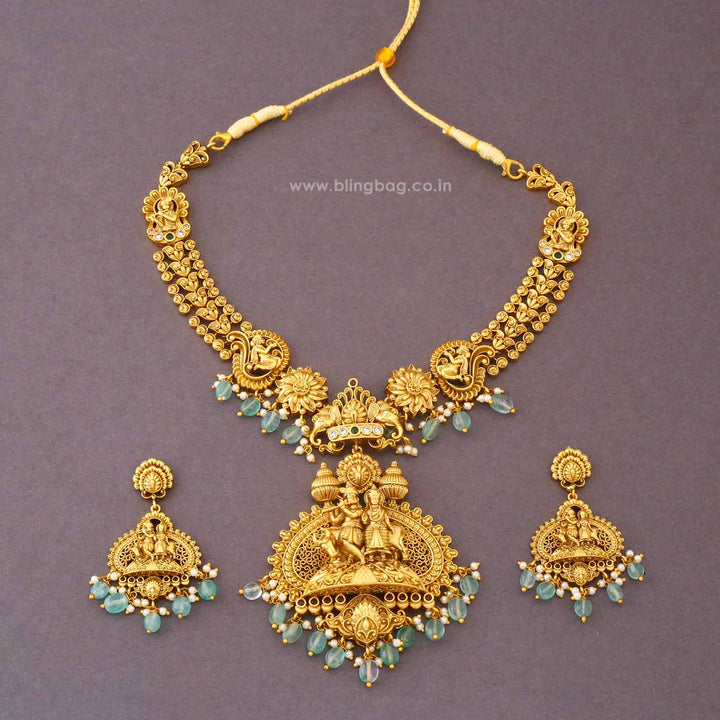 Multicolor GopalaRadhikaa Temple Jewellery Set- New Arrival