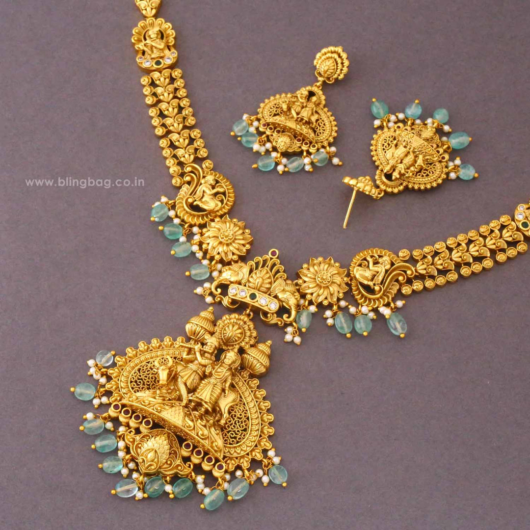 Multicolor GopalaRadhikaa Temple Jewellery Set- New Arrival