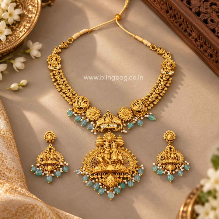 Multicolor GopalaRadhikaa Temple Jewellery Set- New Arrival