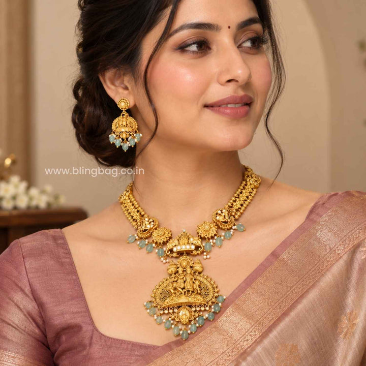 Multicolor GopalaRadhikaa Temple Jewellery Set- New Arrival