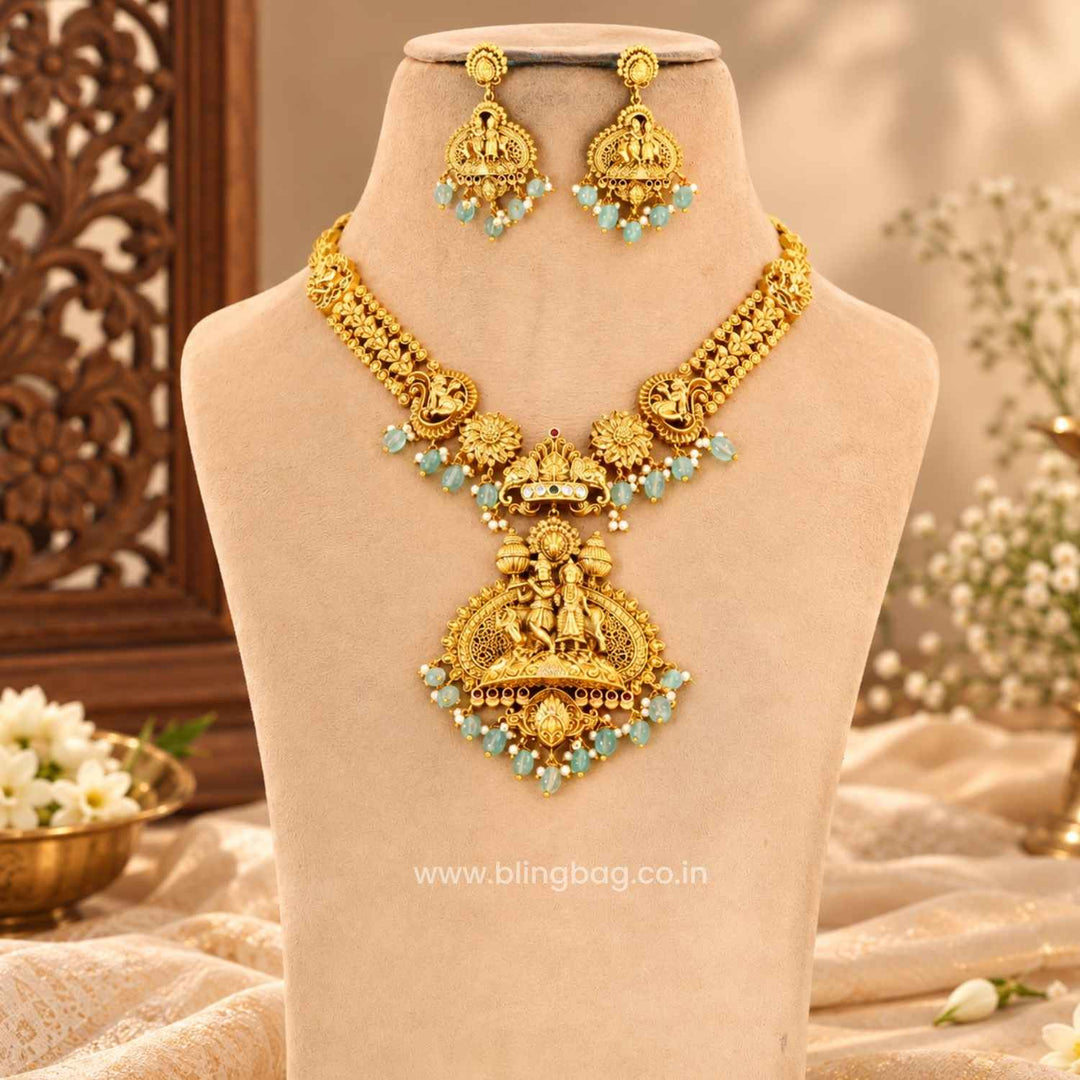 Multicolor GopalaRadhikaa Temple Jewellery Set- New Arrival
