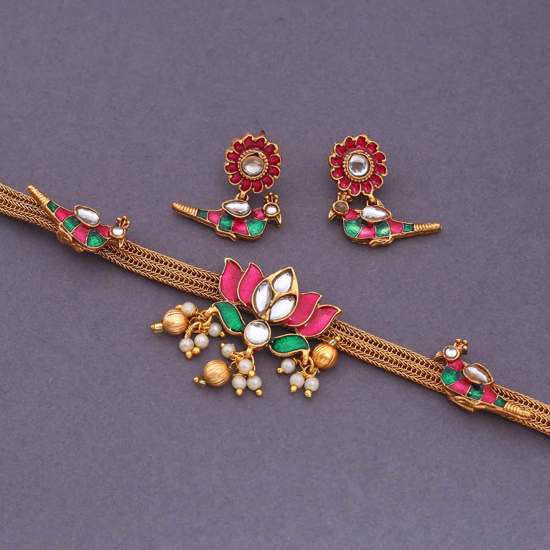 Multicolor Gopika Antique Jewellery Set - New Arrival