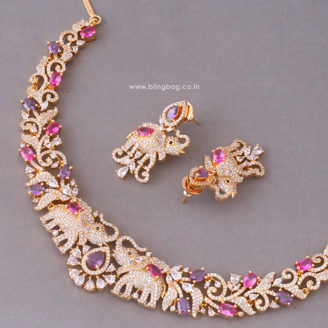 Multicolor Gracejoy Zirconia Jewellery Set- New Arrivals