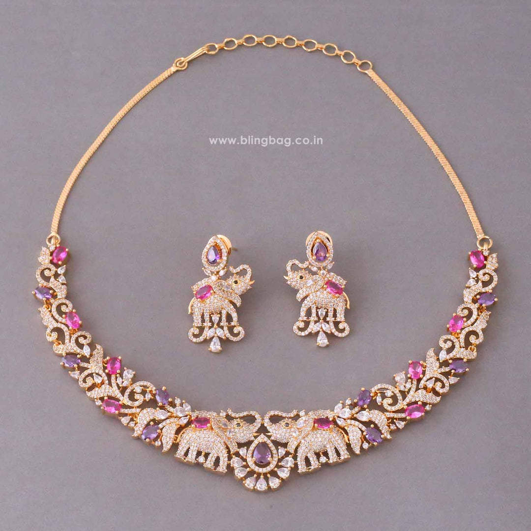 Multicolor Gracejoy Zirconia Jewellery Set- New Arrivals
