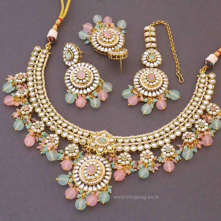 Multicolor Grishma Kundan Jewellery Set