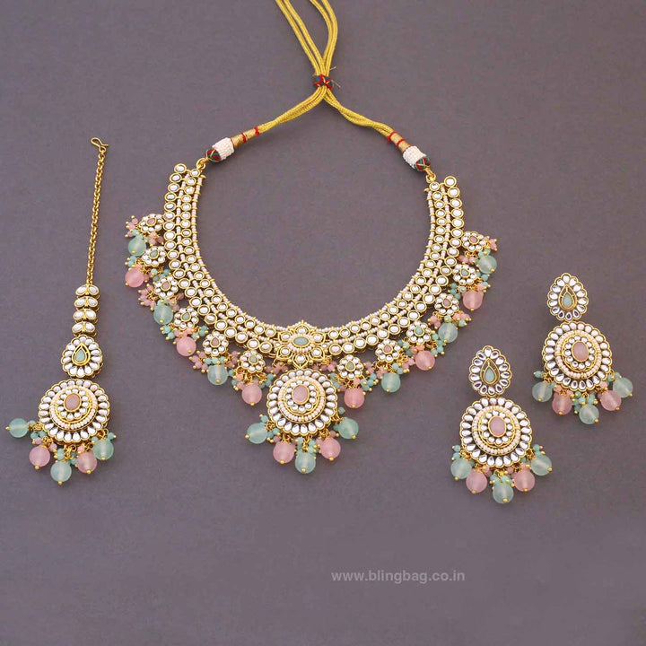 Multicolor Grishma Kundan Jewellery Set