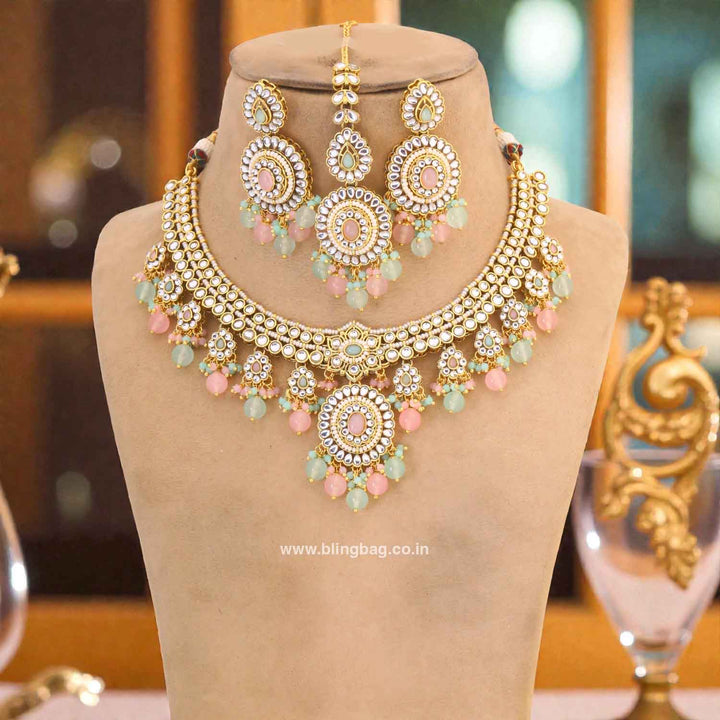 Multicolor Grishma Kundan Jewellery Set