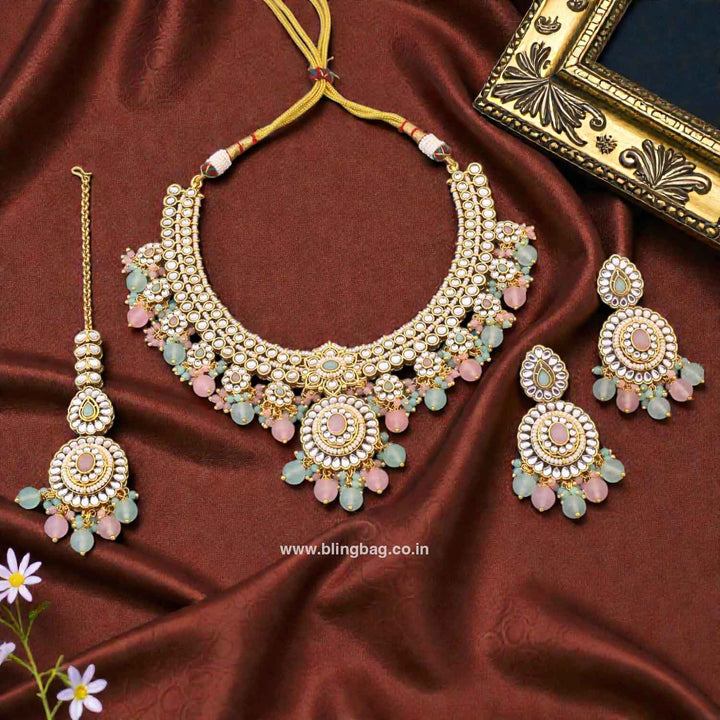 Multicolor Grishma Kundan Jewellery Set