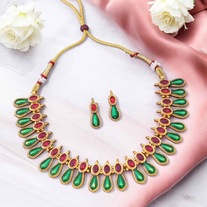 Multicolor Gunasundari Antique Jewellery Set - New Arrival