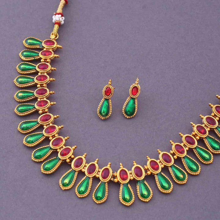 Multicolor Gunasundari Antique Jewellery Set - New Arrival