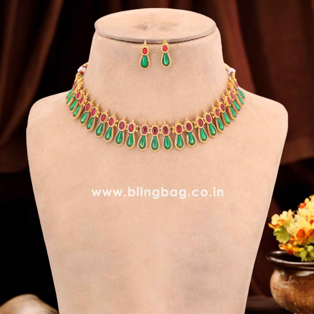 Multicolor Gunasundari Antique Jewellery Set - New Arrival