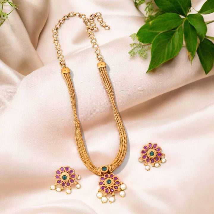 Multicolor Gurkirat Antique Pendant Set - New Arrival