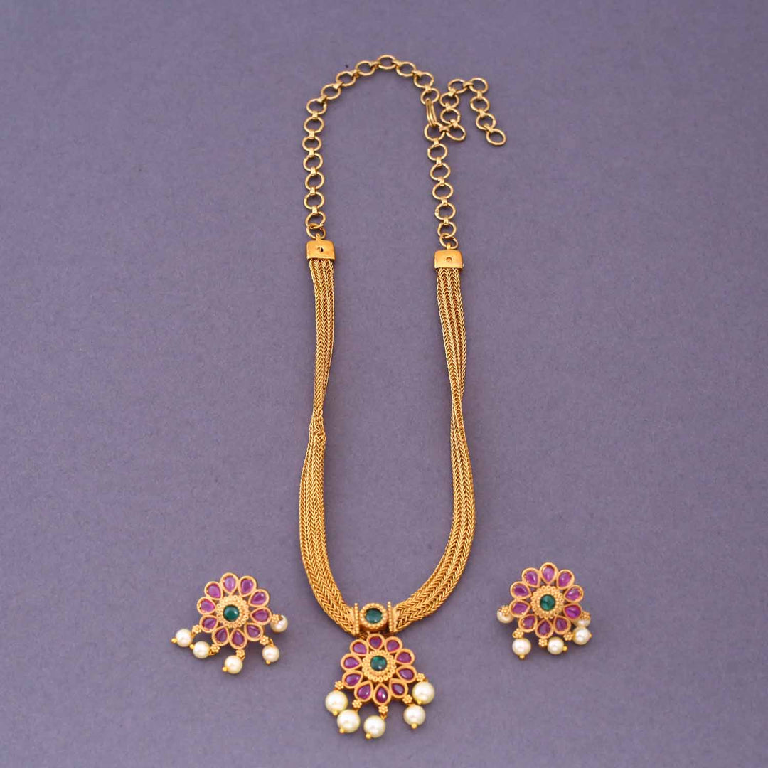 Multicolor Gurkirat Antique Pendant Set - New Arrival