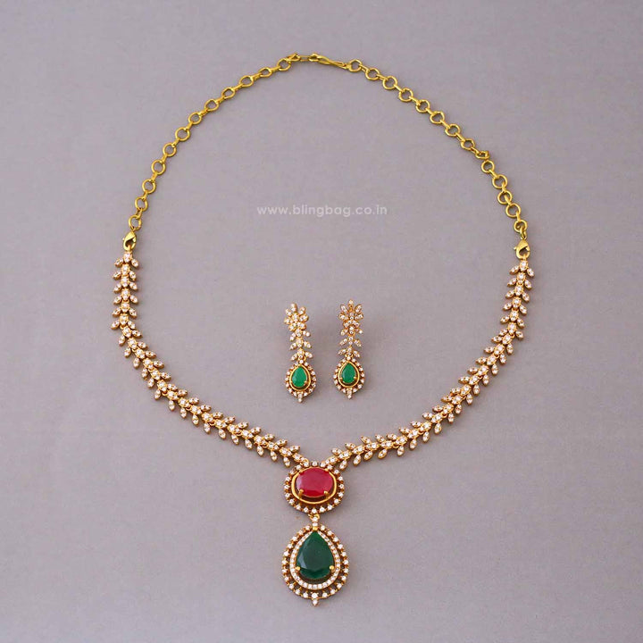 Multicolor Halo Victorian Jewellery Set - New Arrival
