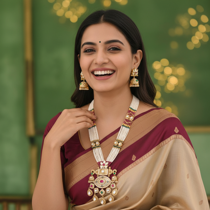 Multicolor Hamsika Rajwadi Set