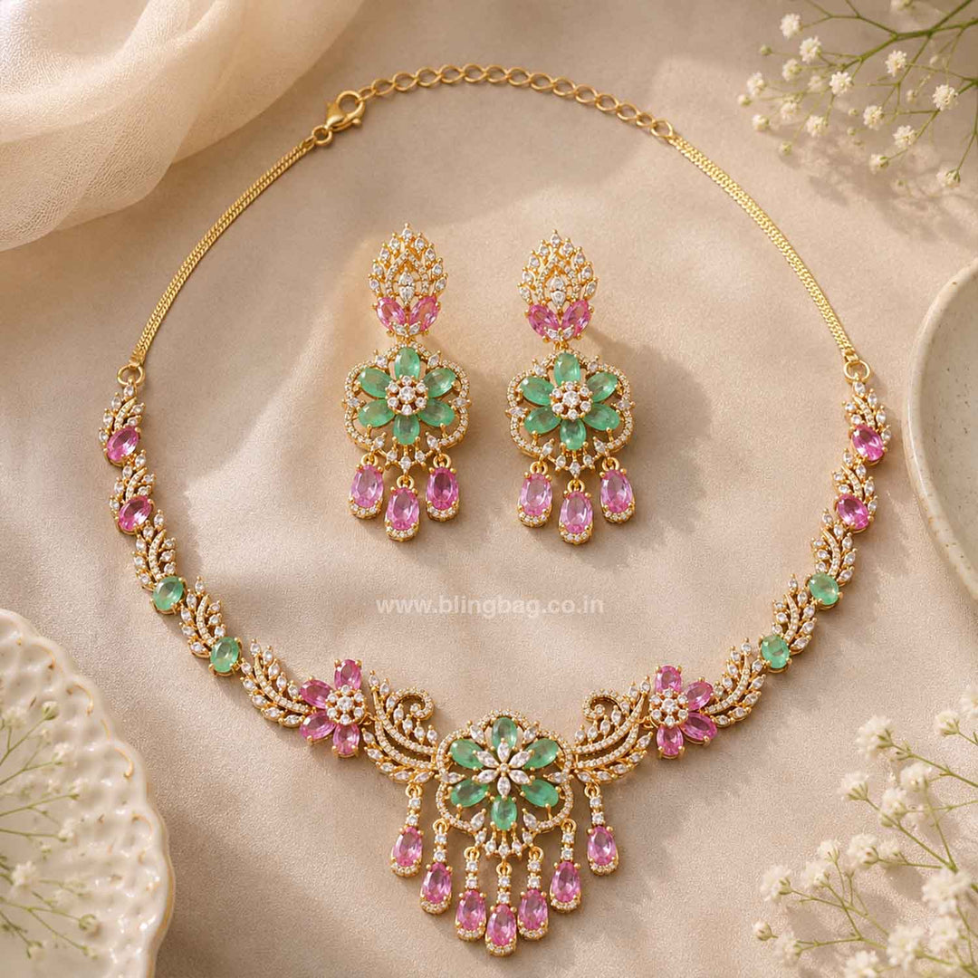 Multicolor Hannahe Zirconia Jewellery Set- New Arrivals