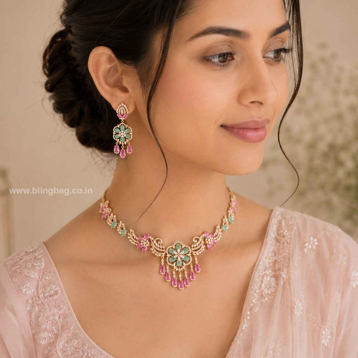 Multicolor Hannahe Zirconia Jewellery Set- New Arrivals