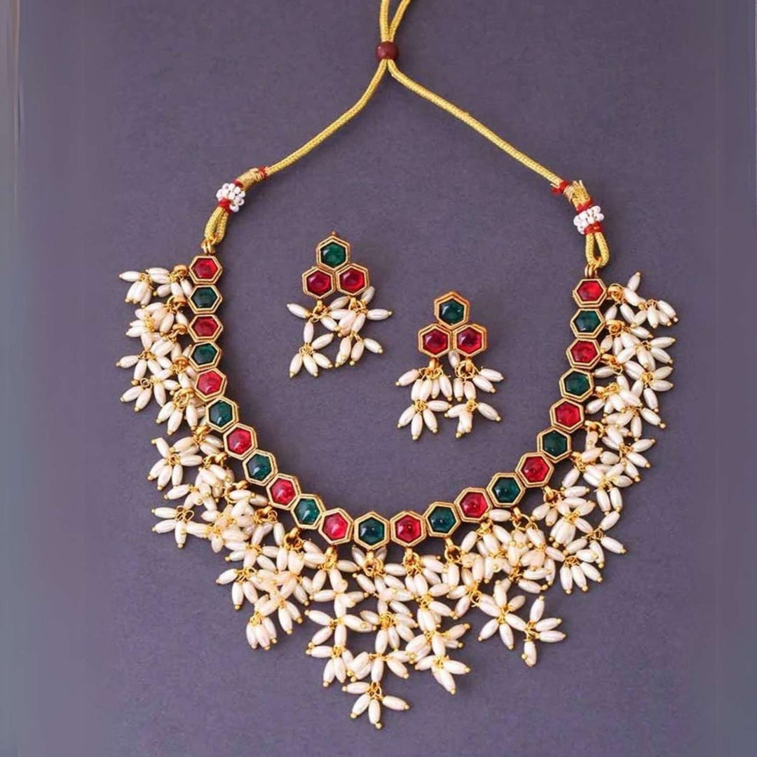 Multicolor Hari Antique Jewellery Set - New Arrival