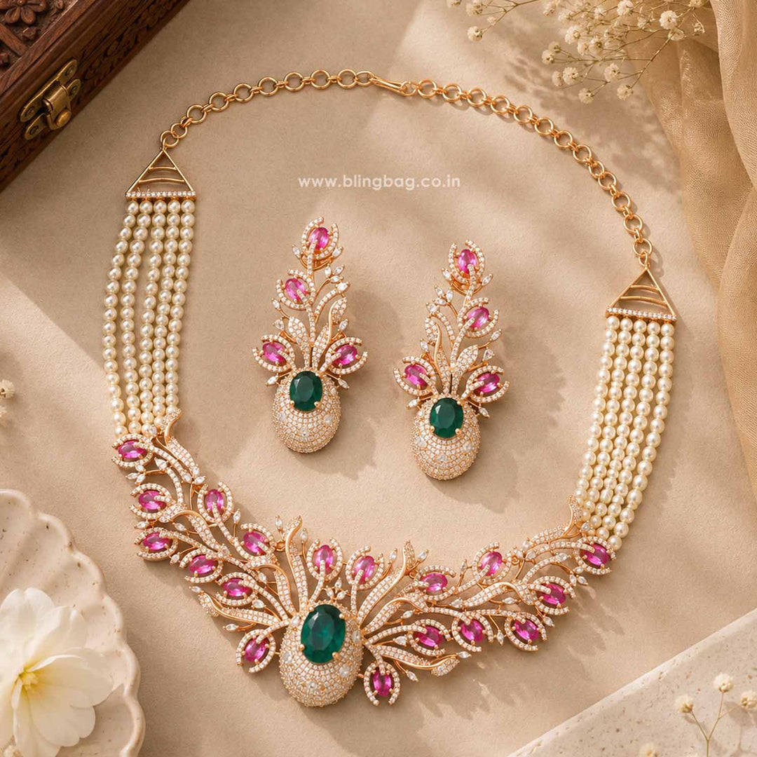 Multicolor Harperelle Zirconia Jewellery Set- New Arrivals