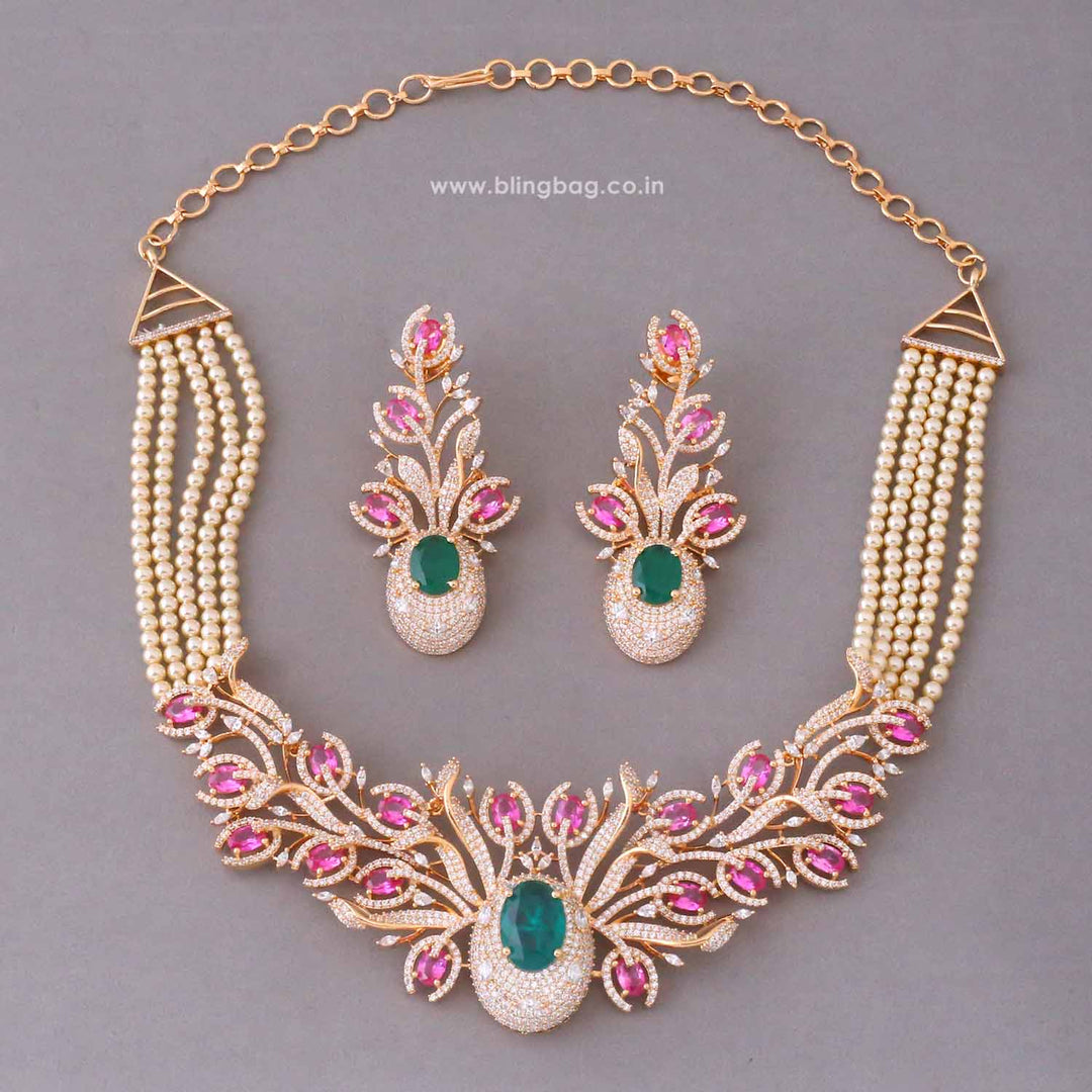 Multicolor Harperelle Zirconia Jewellery Set- New Arrivals