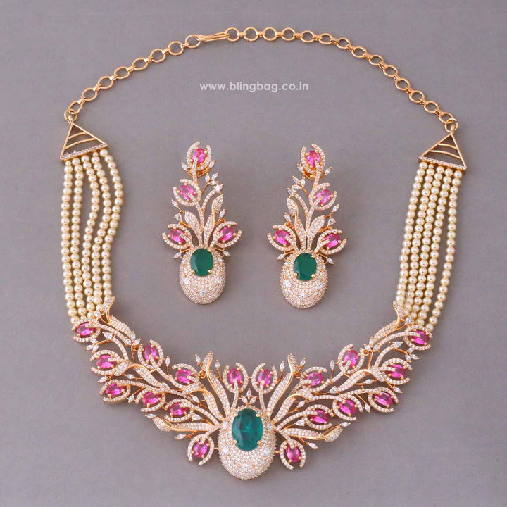 Multicolor Harperelle Zirconia Jewellery Set- New Arrivals