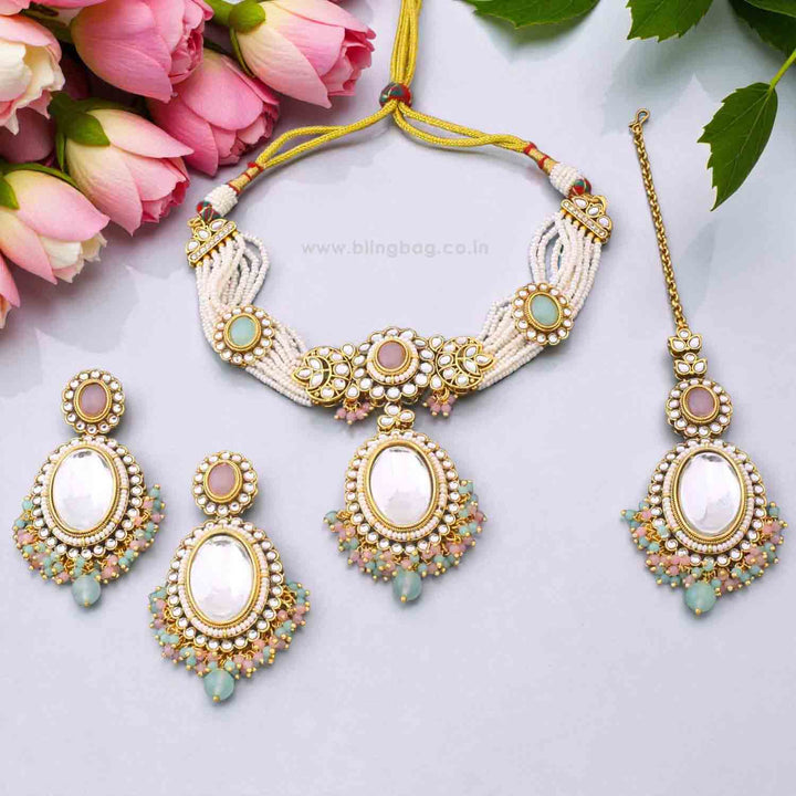 Multicolor Harshini Kundan Jewellery Set