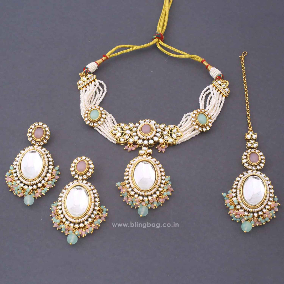 Multicolor Harshini Kundan Jewellery Set
