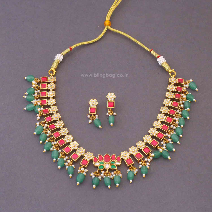 Multicolor Hridya Antique Jewellery Set - New Arrival