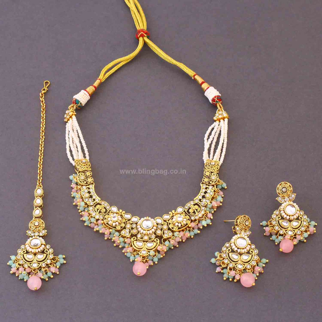 Multicolor Hritika Kundan Jewellery Set