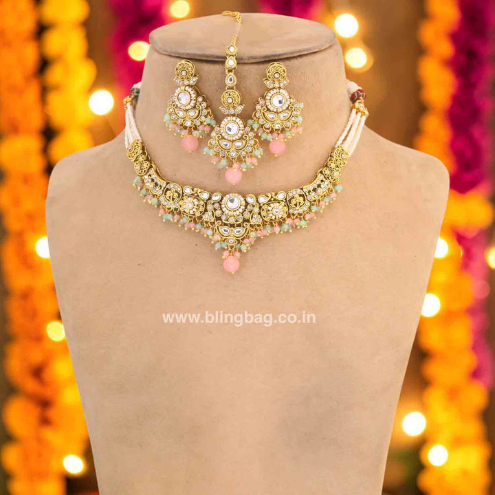 Multicolor Hritika Kundan Jewellery Set