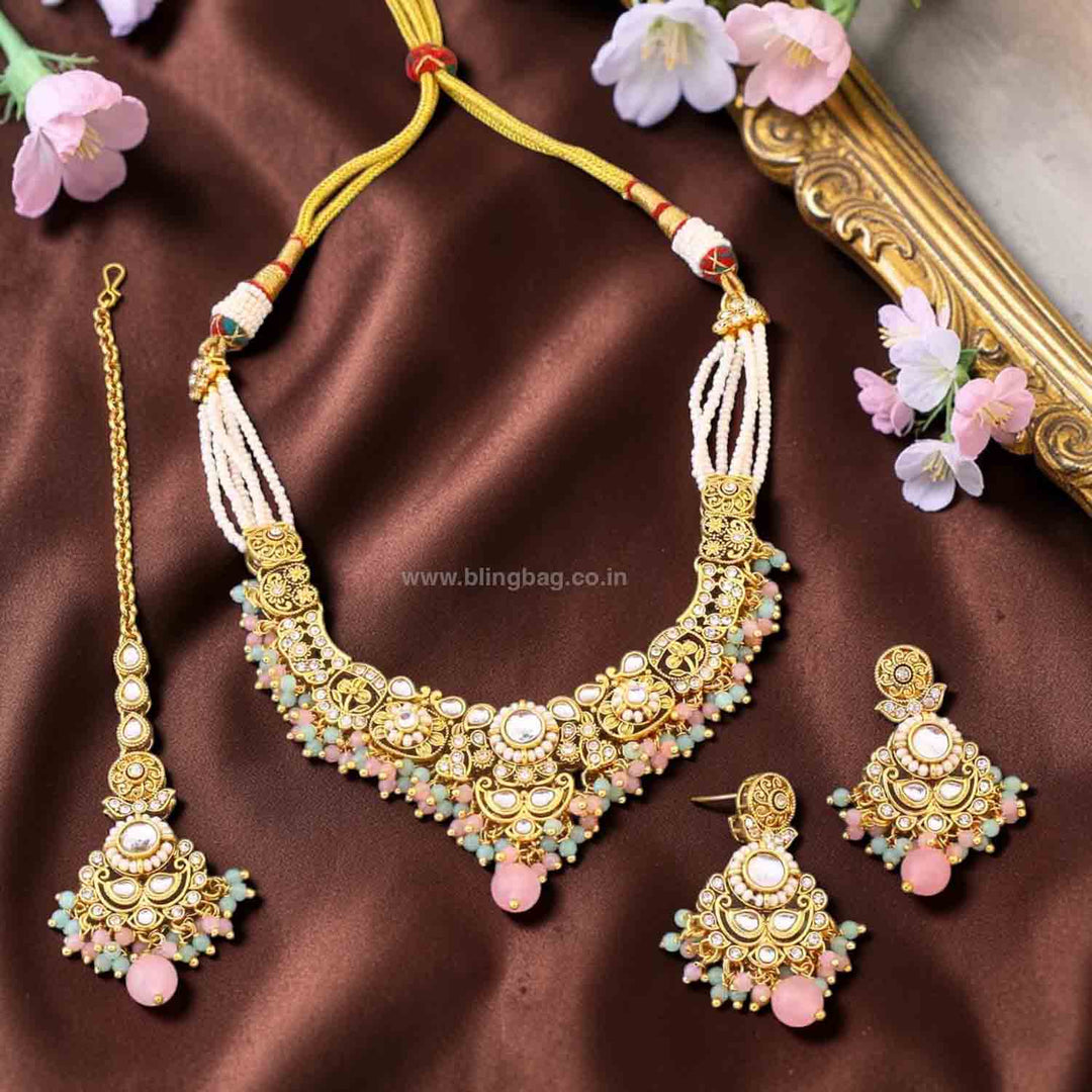 Multicolor Hritika Kundan Jewellery Set