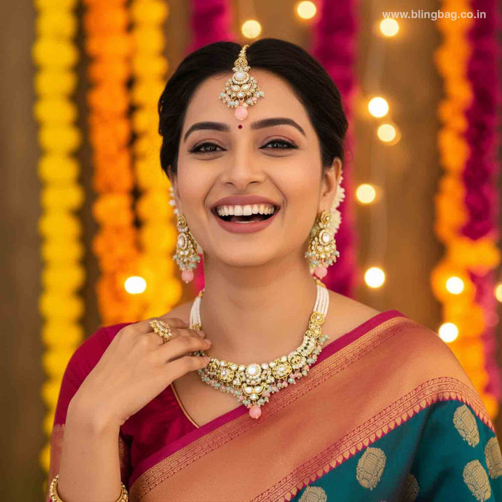 Multicolor Hritika Kundan Jewellery Set