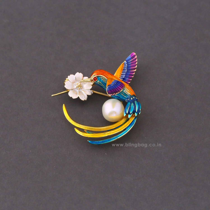 Multicolor Hummingbird Brooch