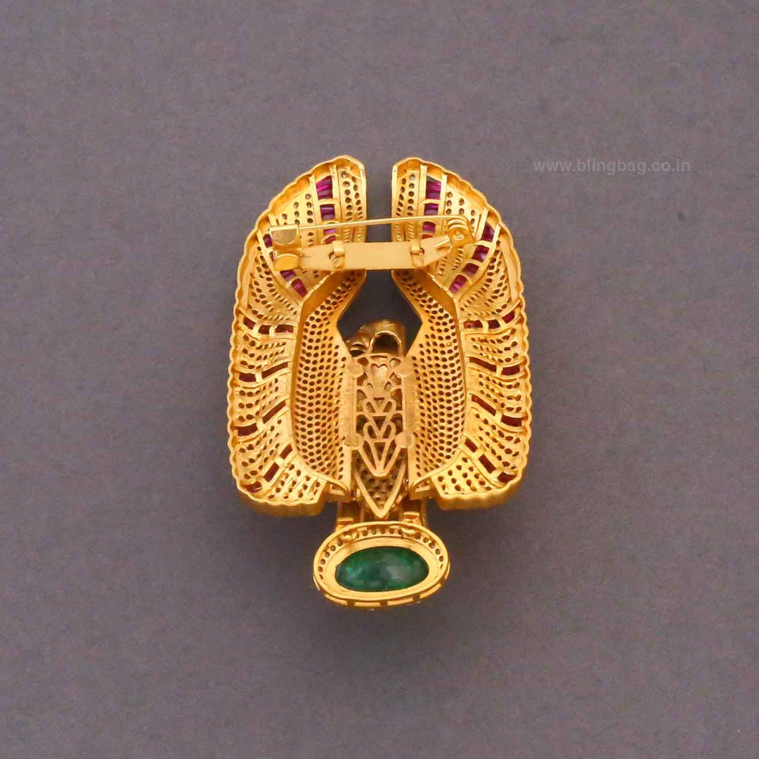 Multicolor Imperial Falcon Brooch