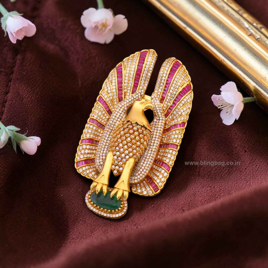 Multicolor Imperial Falcon Brooch