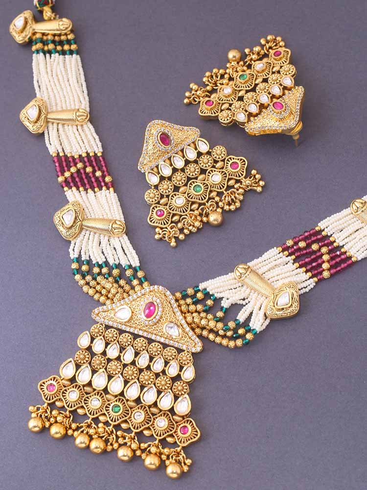 Multicolor Indhuja Rajwadi Set