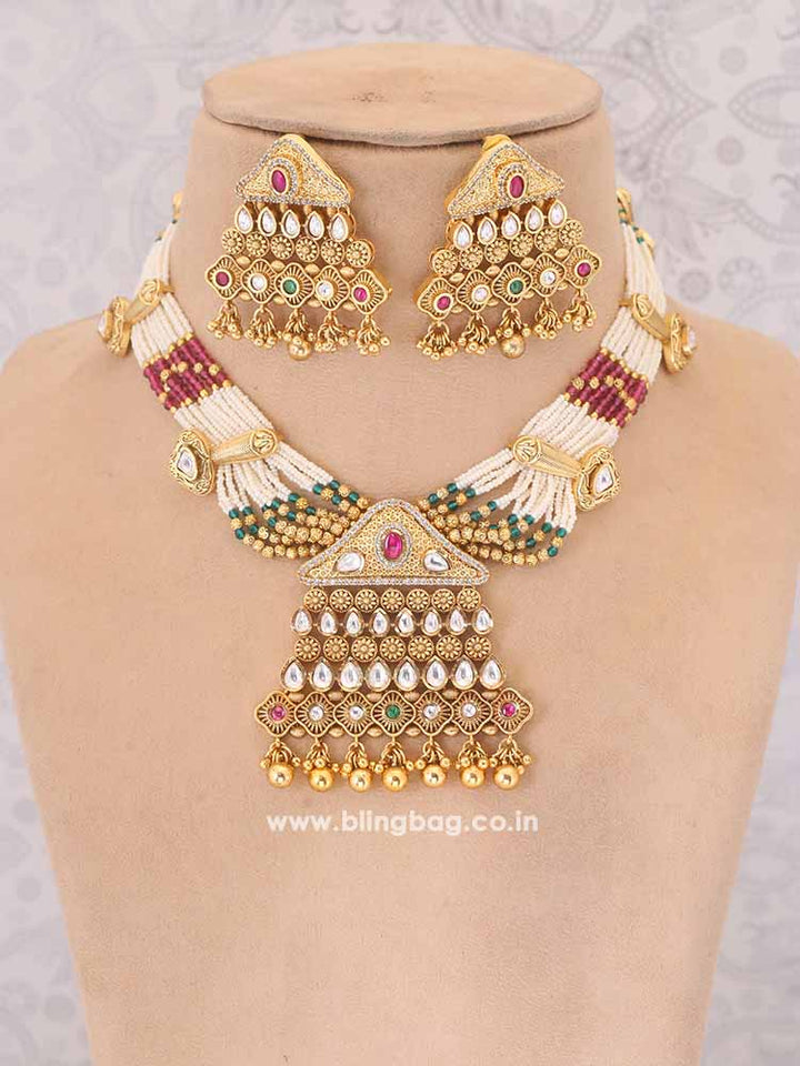 Multicolor Indhuja Rajwadi Set