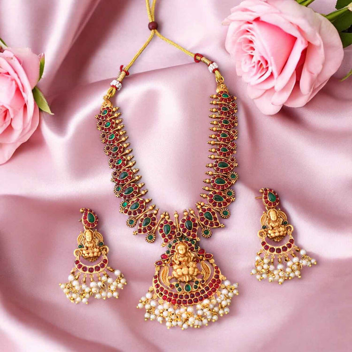 Multicolor Indra Temple Jewellery Set - New Arrival