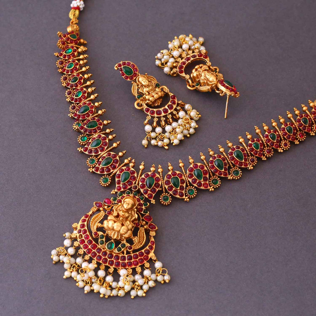 Multicolor Indra Temple Jewellery Set - New Arrival