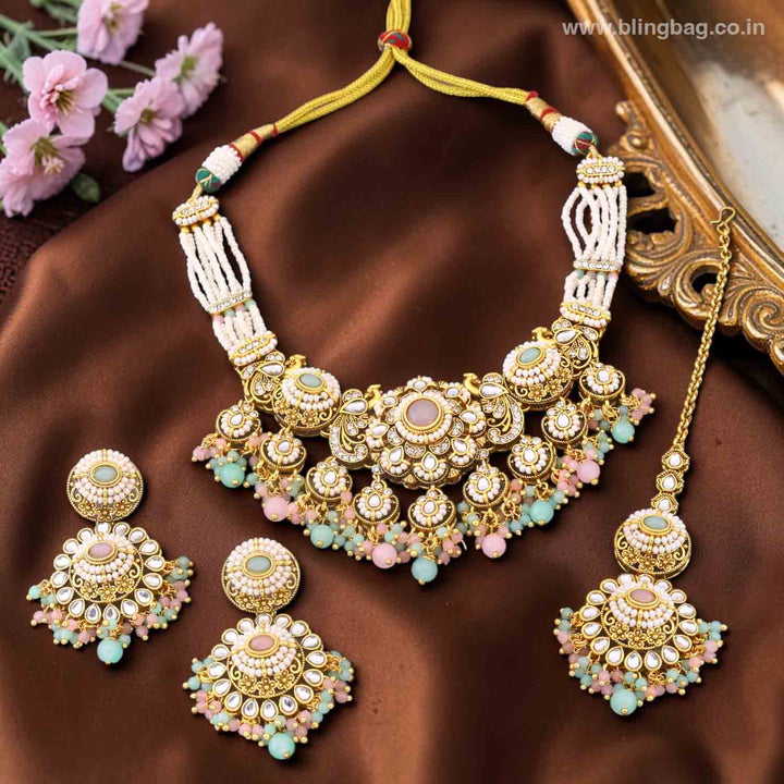 Multicolor Iniya Kundan Jewellery Set
