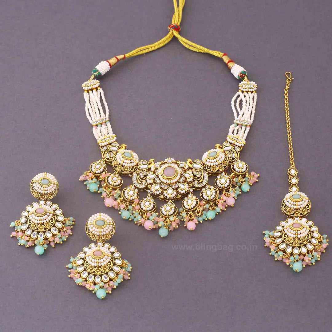 Multicolor Iniya Kundan Jewellery Set